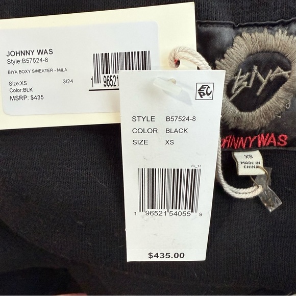 JOHNNY WAS Biya Mila Embroidered Knit Long Sleeve Boxy Sweater Kimono Duster NWT - Picture 14 of 16